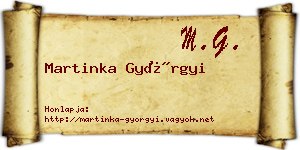 Martinka Györgyi névjegykártya