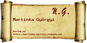 Martinka Györgyi névjegykártya
